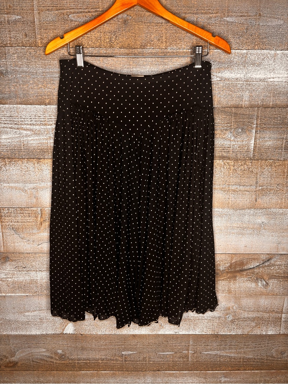 Max Studio Y2K 2000s Black Polka Dot drop waist Skirt